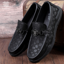 Casellini 2021 new casual leather shoes mens leather deerskin breathable business sets of feet British lazy driving shoes
