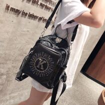 If Wind Superfire Women Double Shoulder Bag 2020 New Fashion 100 Hitch Casual Personality Multipurpose South Korea Backpack Large Capacity Tide