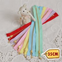 Japanese YKK zipper 3# movable water drop head candy color gold copper tooth 35cm