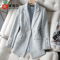 Woolen suit jacket women Spring and Autumn small fragrant style 2021 new fashion foreign style casual short plaid suit suit jacket