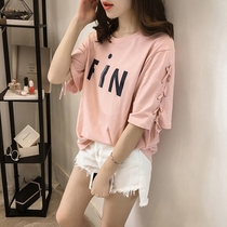 T-shirt womens short-sleeved 2021 summer new student loose Korean ulzzang clothes wild retro Hong Kong flavor top