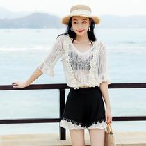 2021 new split swimsuit skirt four-piece blouse sunscreen bikini holiday hot spring seaside female swimsuit