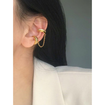 White Great Aunt 129 Temperament Micro Inlaid Zircon Metal Double Ear Bone Clip Individuality Design Small Without Ear Clip Woman