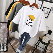 chubby womens plus size summer short sleeve tops 2022 new chubby girls t-shirt conceal oceanic bottoming shirt trendy