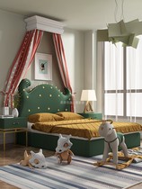 Childrens cots boy dinosaur bed pi yi chuang tai zi chuang cloth art bed mei shi chuang 1 5 m 1 8 meters bed