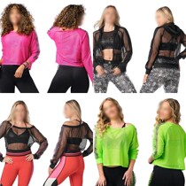 ZW Dance Sports Womens Dresses Dresses Sexy Mesh Long Sleeves Fluorescent Green Rose Lady Corset Size Code New