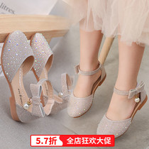 Girl Shoes 2021 Summer New Princess Shoes Girl Sandals Great Boy Baotou Fashion Children Water Crystal Shoes Softbottom
