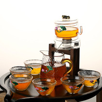 Heat-resistant glass Lazy automatic tea set Kung fu grinding plate Tea cup set Full semi-automatic tea set Tea household