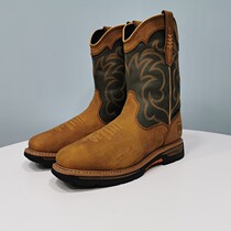 DAN POST COWHIDE mens boots Mid-barrel work boots SQUARE head riding boots WESTERN COWBOY BOOTS Vintage Goodyear waterproof 42