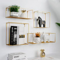 Nordic Beauty Club Wall Shelf Wall Shelving Wall Chia Oil Glue Shelf Grid Wall Wall-mounted Finish Iron Art