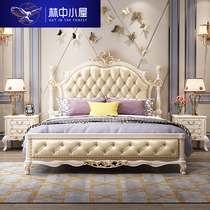European bed double bed leather American queen bed 1 8 m princess bedroom wedding bed 1 5m bed modern French furniture