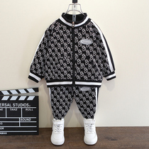 Childrens clothing spring boys  suit 2021 new foreign style tide clothes Childrens spring and autumn Korean version of the male baby handsome two-piece set