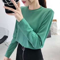 Semi-high-neck base shirt womens inner 2021 autumn and winter new Korean version of wild loose sweater pullover long-sleeved sweater