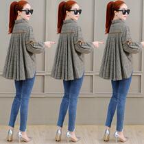 Plaid shirt top 2021 early spring new temperament shirt womens foreign style European goods trend fashionable small shirt trend