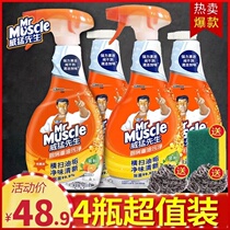 4 Bottles Vegge Gentleman Kitchen Heavy Oil Stain Net Ventilator Cleaning Agent Degreaser Degreaser Degreaser Powerful Decontamination