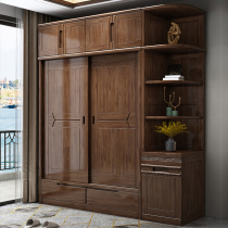 Hupeach Wood Solid Wood Push-and-pull Wardrobe Combination Modern Brief About Bedroom Large Closet Side Cabinet Top Cabinet Transfer Door 1 6 m Long