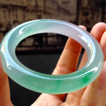 Myanmar natural ice jade bracelet Floating green princess bracelet Positive circle jade bracelet Round jade bracelet bracelet
