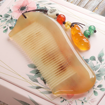 Exquisite horn comb natural anti-static hair loss massage for men and women Combs New Year holiday gift lettering gift box
