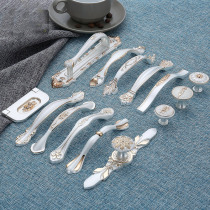 Eurostyle gold and silver color cabinet door handle wardrobe cupboard handle hole distance 64 96128m m hardware furniture armrests