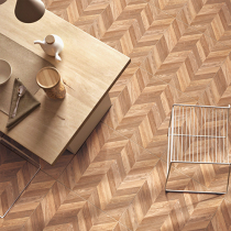 Herringbone original wood color imitation wood grain fish bone splicing wood floor tiles homestay hot pot dining floor tiles living room