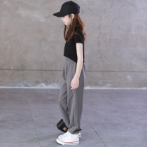 Parent-child Girl Grey Light Cage Pants Han Version Pants Casual Pants Spring Summer Style 2020 Fashion Tide Fan 100 hitch Personality Long Pants
