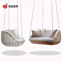 Outdoor vine hanging basket balcony casual rocking chair idyllic swing bed villa open-air bed household nest sofa