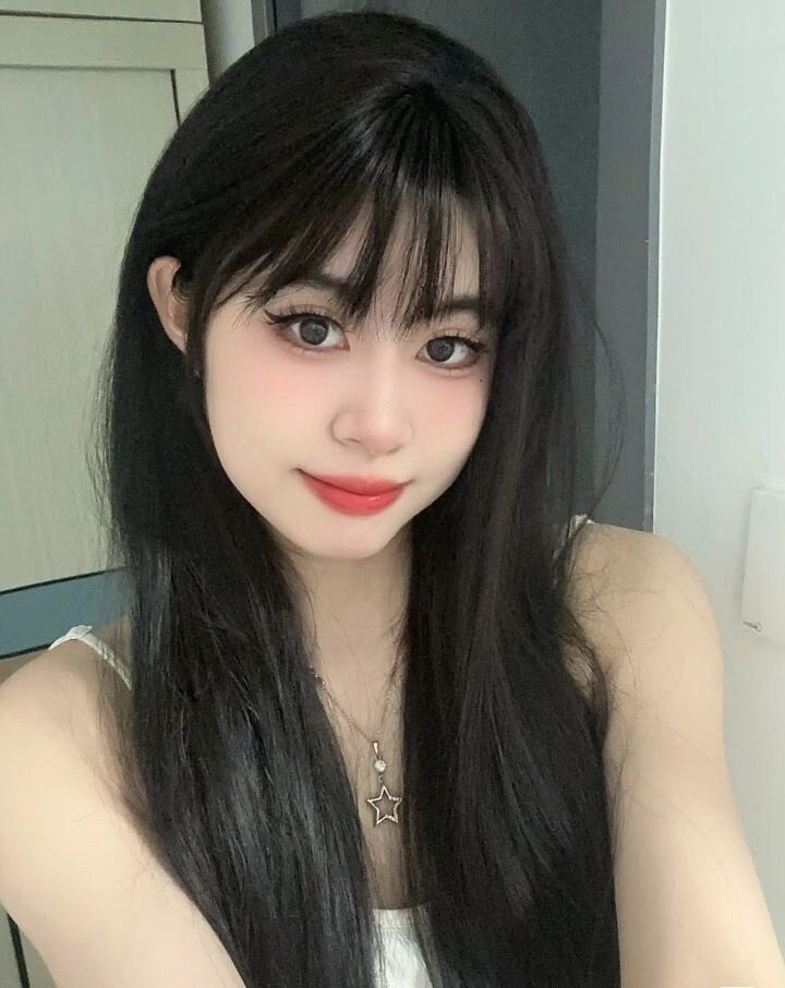 真我黑长直漫画齐刘海假发套 全真发整顶设计 自然隐形无痕贴合 长发飘逸顺滑