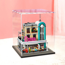 Acrylic Showcase Application Lego 10260 Creative Street View American Nostalgic Dining Building Block Model Dust Cover