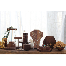 Nordic Jewelry Containing Shelf Display Rack Walnuts Wood Color Retro Show Shelf Accessories Handmade Earrings Bracelet Shelf