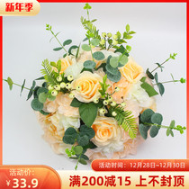 Simulation road guide Flower Wedding Hall finished potted flower table happy fruit potted flower stage background KT board flower Point Road Guide flower Flower