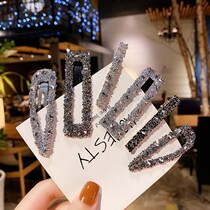 Korean minimalist ins Net Red Crystal hairclip female clip side clip back of the head hair card headdress