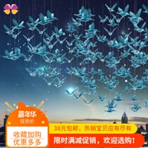 Autumn and winter gold jewelry indoor charm aerial hanging glass bird hotel shopping mall Crystal bird decoration