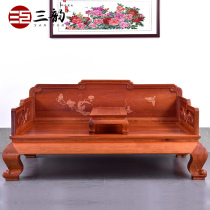 Mahogany Luohan bed Ming and Qing classical solid wood furniture Burmese Rosewood Luohan bed antique Chinese sofa bed