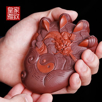 Tea puppet Tea Tea play tea plate Yixing purple sand tea pet ornaments boutique Zen can raise wealth pure handmade creative Dragon