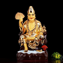 Gilt living Buddha Jigong Buddha statue dedicated to pure bronze Jigong statue Taoji Li Xiuyuan Ji Dian monk Jianglong Luohan