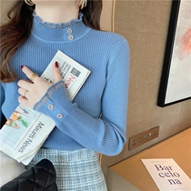 2021 autumn and winter new exploits ladies design feeling small crowdsourced half-height collar bottom sweater shorts shorts blouses