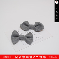 Two bears hand made childrens bow tie Gray pointed boys year old baby bow tie Korean bow birthday bow tie