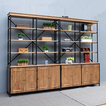 American wrought iron wood rack retro floor rack living room storage rack storage rack storage display rack rack