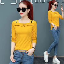 Long sleeve T-shirt woman 2022 Spring Autumn Fashion new 100 hitch Thin Korean Version Blouse Original Juku Fashion Foreign Air Hit of the Bottom