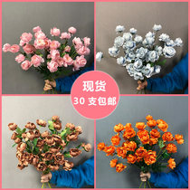 Wedding simulation 7 Linglong Flowers High - Branch Peony Hotel decorated wedding flower tea rose orange fake flowers