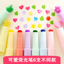 Cute jelly color highlighter brush children solid seal colorful pen marker pen stamp pen stationery