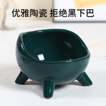 Cat bowl Ceramic protection cervical spine Cat food bowl Neck protection Non-wet mouth water bowl Pet dog rice bowl Anti-tipping Cat supplies