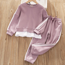 Girl Fall Suit Pure Cotton Foreign Air Children Sports Suit CUHK Boy Two Sets Girls Spring Autumnwear Clothing Children Clothing