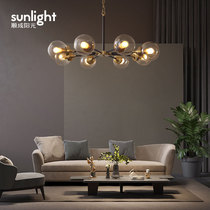 All-copper postmodern simple restaurant chandelier Creative personality three-head bar chandelier Bedroom study chandelier (QC)