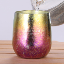 Coe shield pure titanium Ice Flower double insulation color titanium outdoor travel camping wide mouth Cup personalized beer cup hand Cup