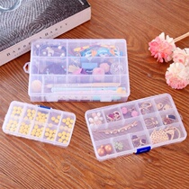 Portable transparent jewelry storage box medicine box medicine box small plaid large capacity earrings ear stud ring necklace plastic jewelry box