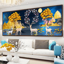 Cross stitch 2021 New Golden rich deer own embroidery hand-embroidered bedroom line embroidery living room large European simple modern