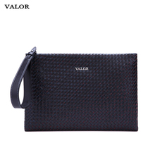 France VALOR 2021 NEW MENS HANDBAGS WOVEN TEXTUAN Leather Genuine Leather Business Tide Casual Hand Grab Bag