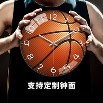 Basketball field cartoon cute children's room radio watch hanging bell living room home creative clock hanging watch bedroom boy