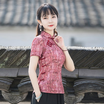 Tang Loaded Womens Clothing China Wind Young Versions Vegetarian Clothes Improvement Qipao Blouses Chinese Pan Buttons for Body Tea Suit Zen for womens clothes